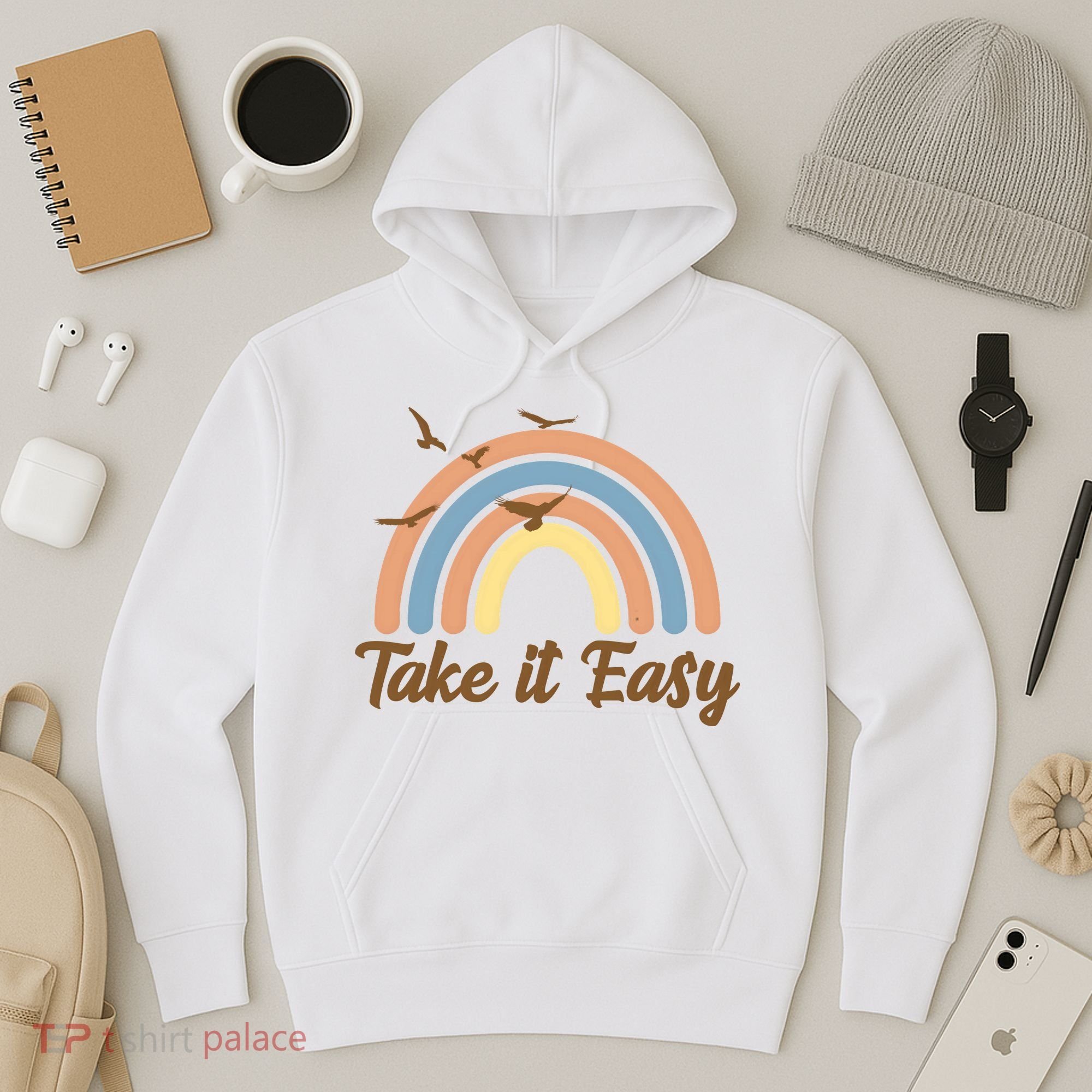 Take It Easy Rainbow Mental Health Hoodie