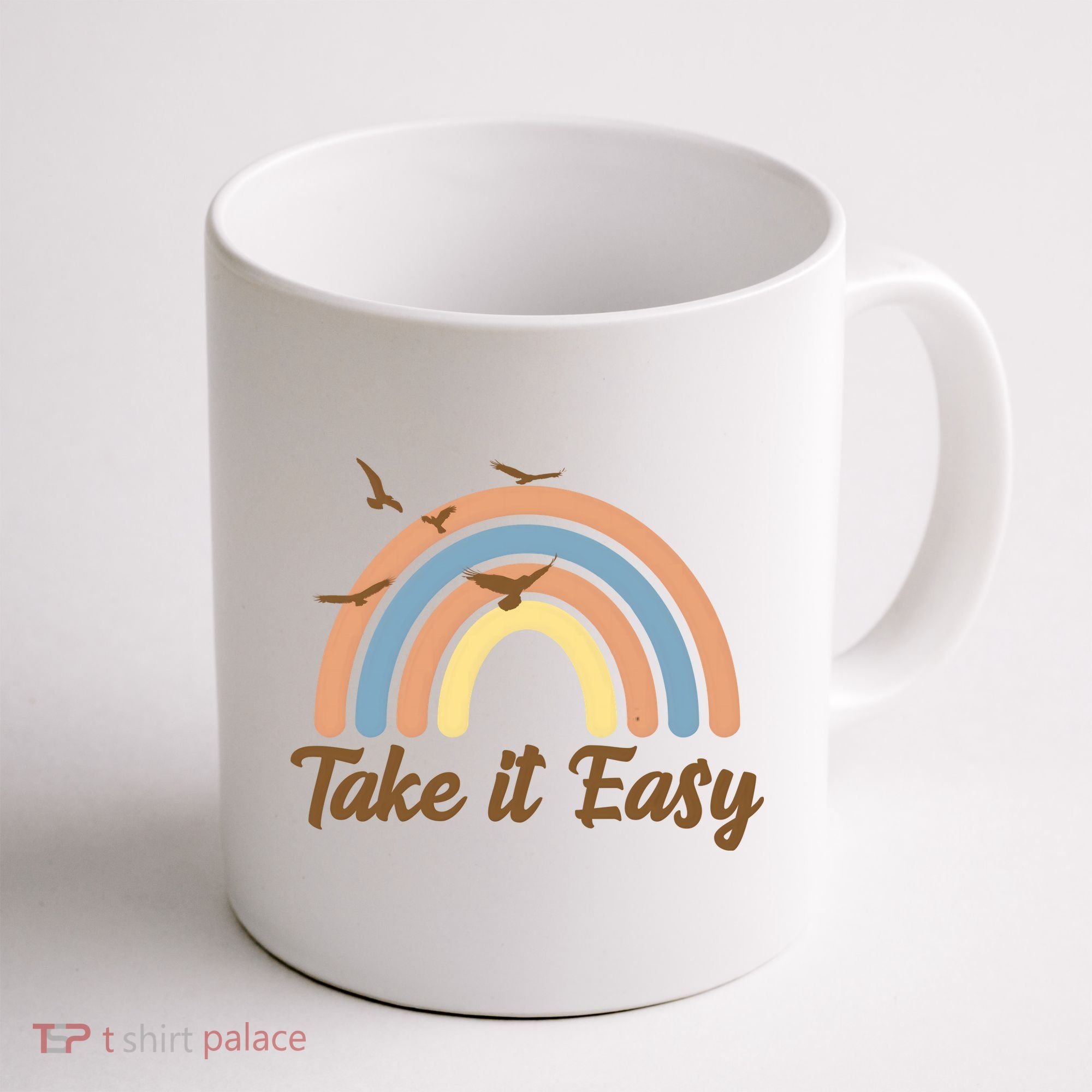 Take It Easy Rainbow Mental Health Coffee Mug