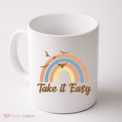Take It Easy Rainbow Mental Health Coffee Mug