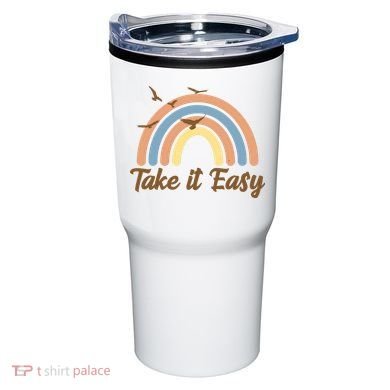 Take It Easy Rainbow Mental Health Tumbler