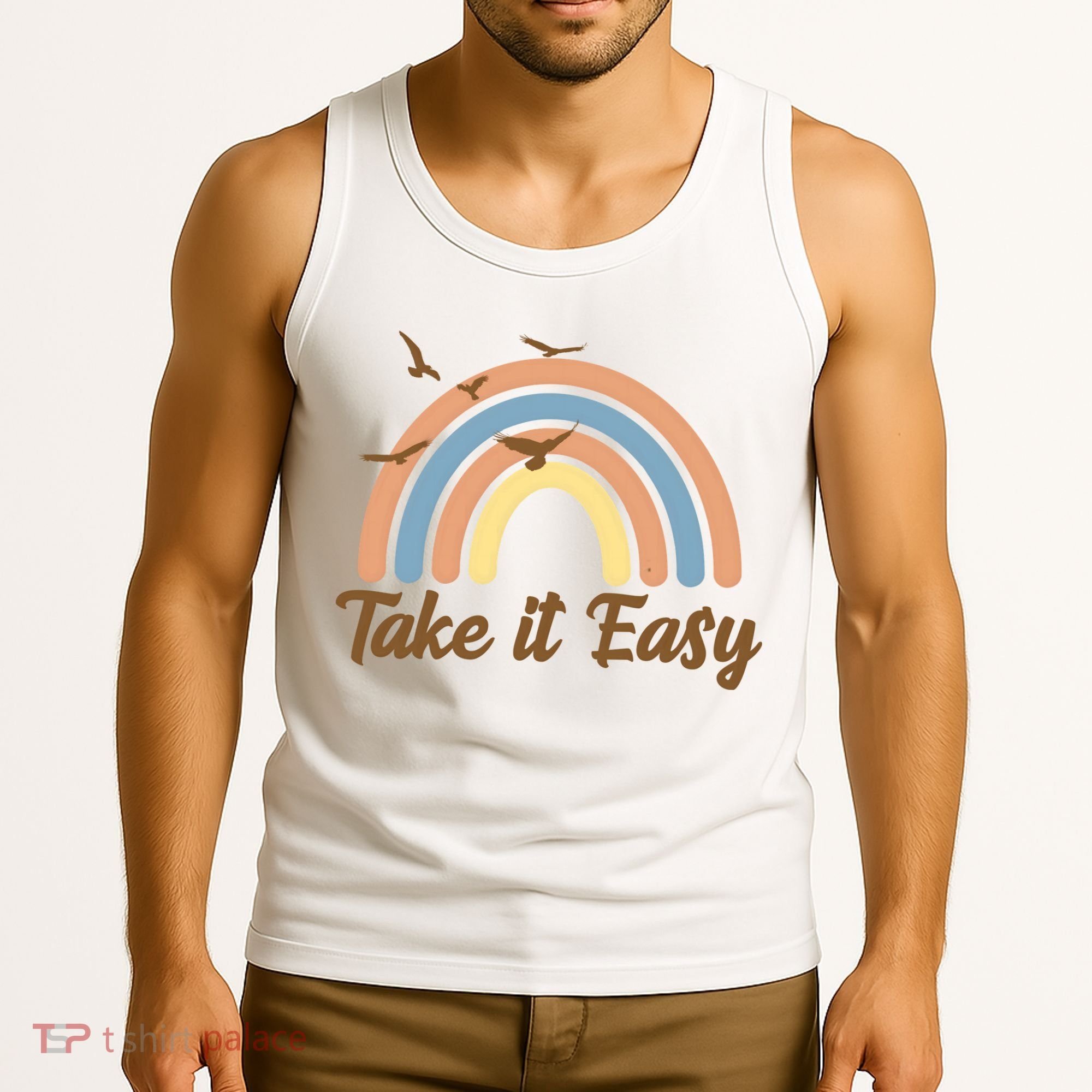 Take It Easy Rainbow Mental Health Tank Top