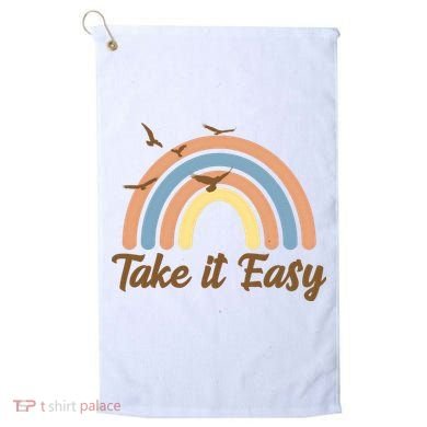 Take It Easy Rainbow Mental Health Golf Towel