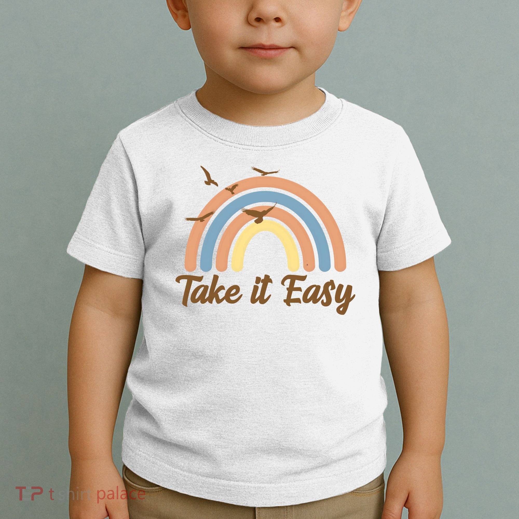 Take It Easy Rainbow Mental Health Toddler T-Shirt