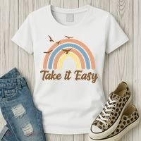 Take It Easy Rainbow Mental Health Women's T-Shirt thumb 3