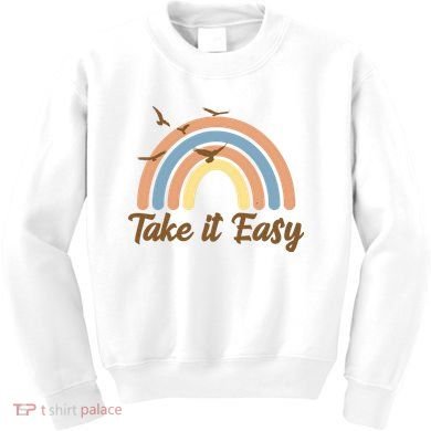 Take It Easy Rainbow Mental Health Kids Sweatshirt
