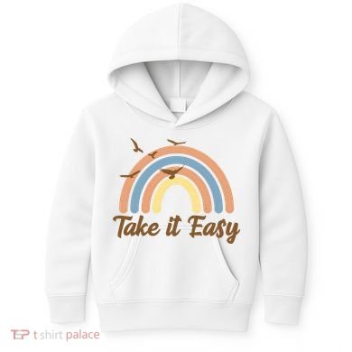 Take It Easy Rainbow Mental Health Kids Hoodie