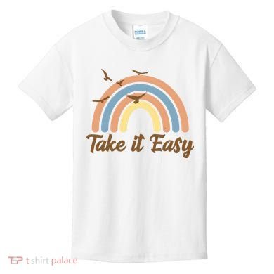 Take It Easy Rainbow Mental Health Kids T-Shirt
