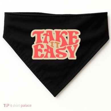 Take It Easy Retro Quote USA-Made Doggie Bandana