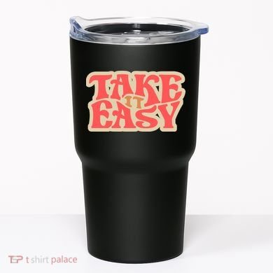 Take It Easy Retro Quote Tumbler