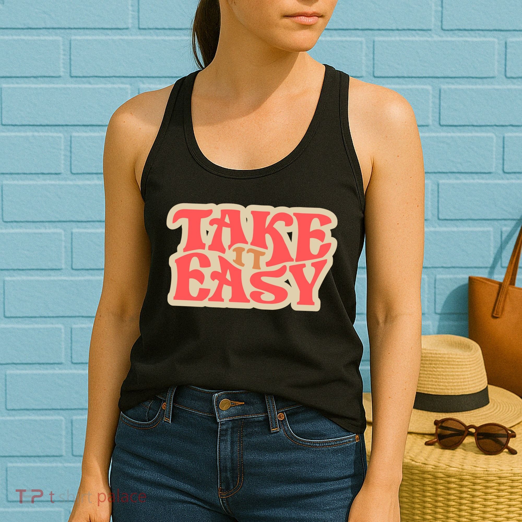 Take It Easy Retro Quote Women's Tank Top