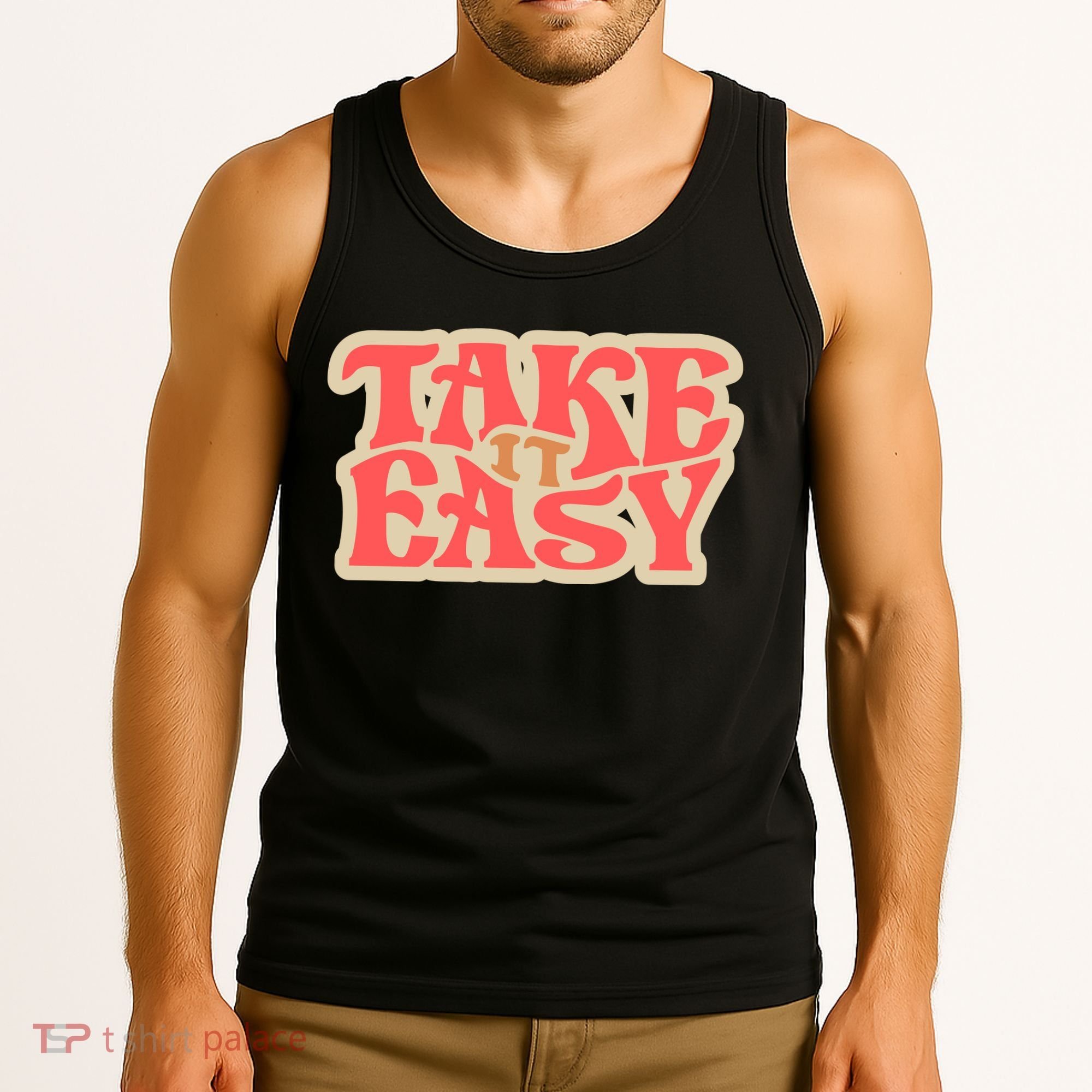 Take It Easy Retro Quote Tank Top