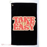 Take It Easy Retro Quote Golf Towel thumb 0