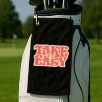 Take It Easy Retro Quote Golf Towel thumb 2