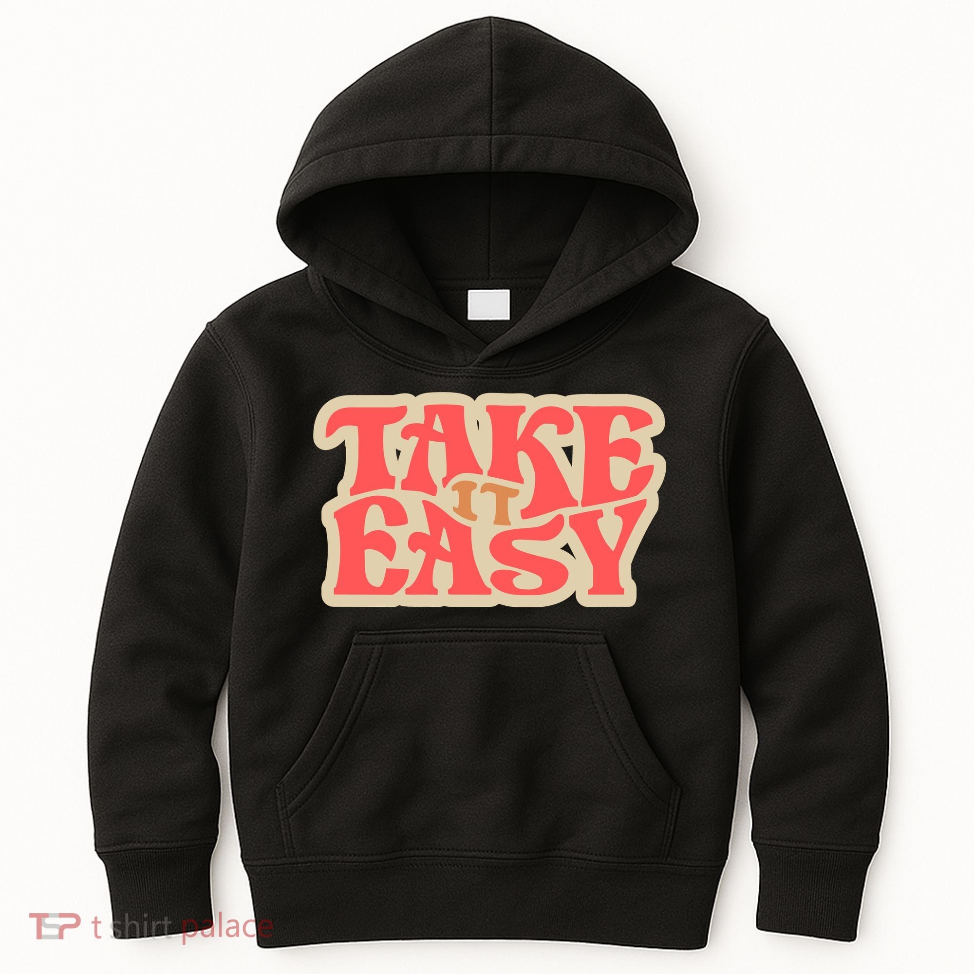 Take It Easy Retro Quote Kids Hoodie