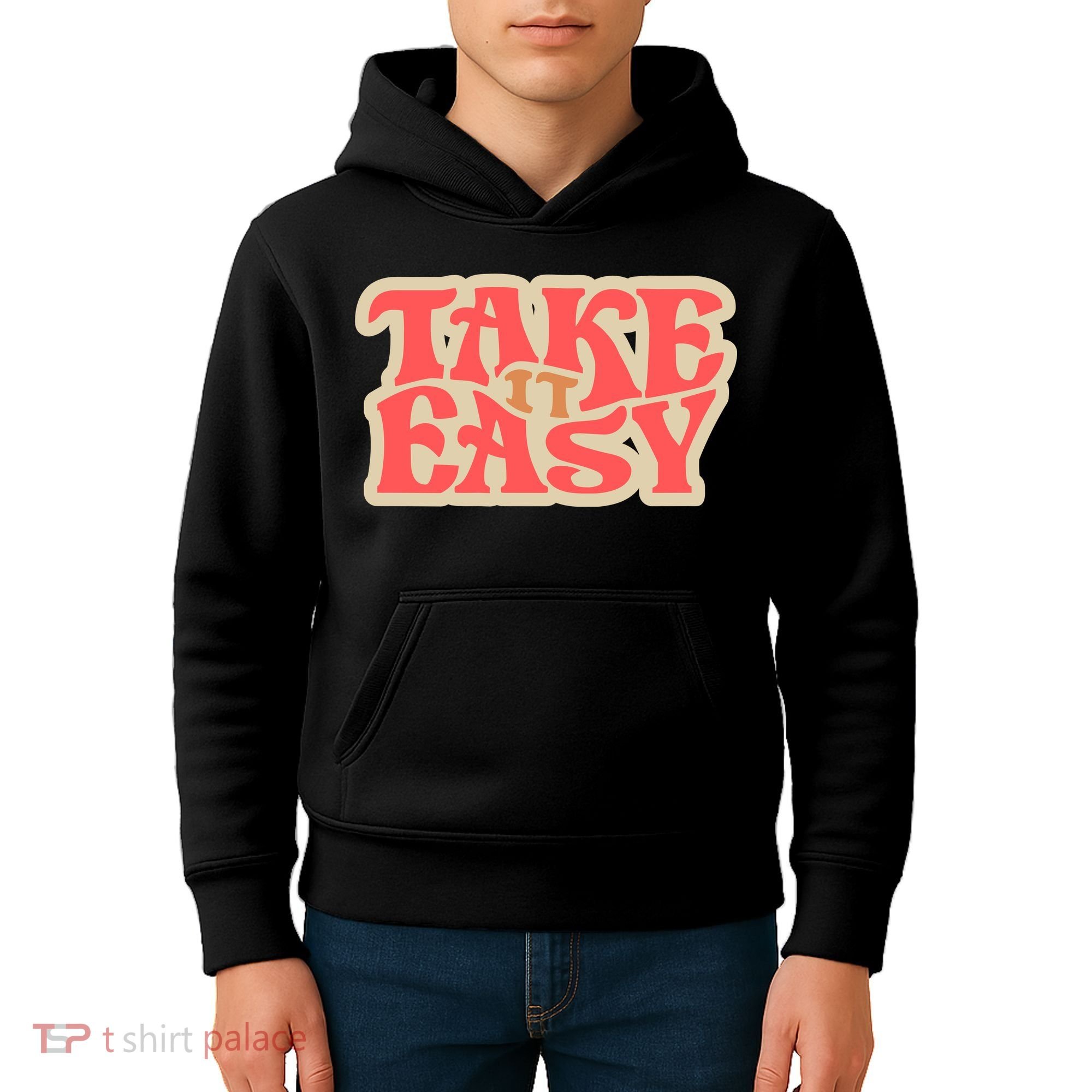 Take It Easy Retro Quote Kids Hoodie