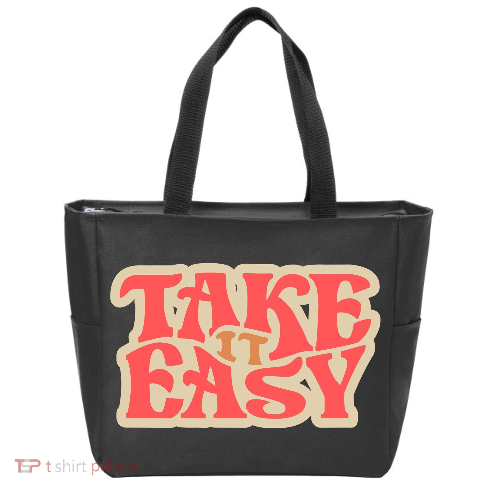 Take It Easy Retro Quote Tote Bag