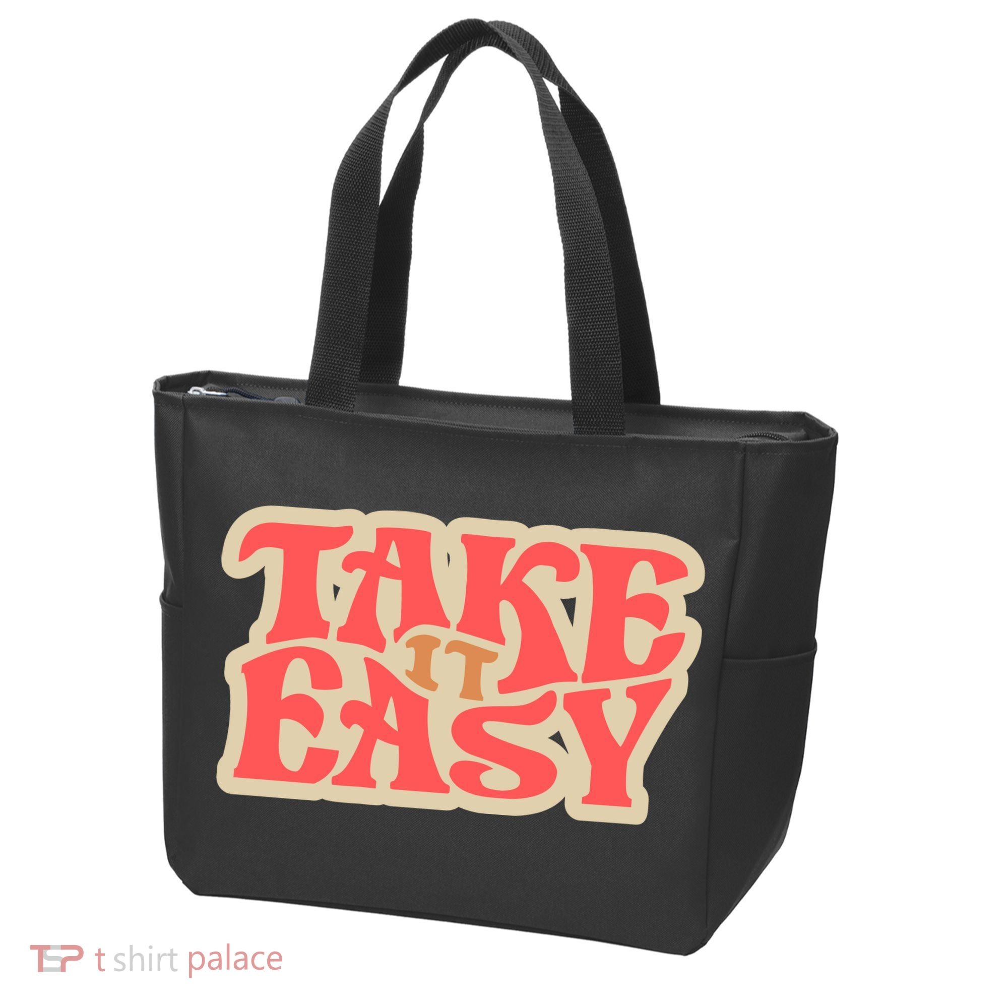 Take It Easy Retro Quote Tote Bag