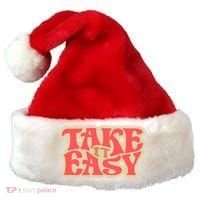 Take It Easy Retro Quote Santa Hat thumb 0