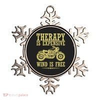 Therapy Is Expensive Wind Is Free Motorcycle Biker Ornament thumb 0