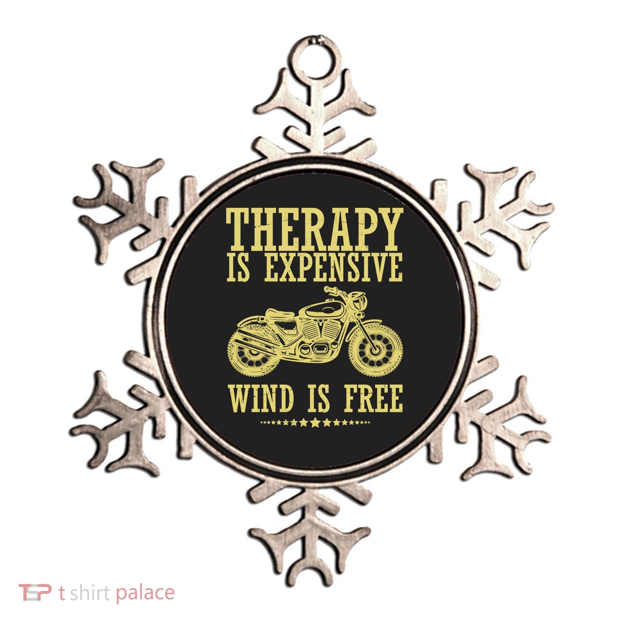 Therapy Is Expensive Wind Is Free Motorcycle Biker Ornament