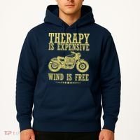 Therapy Is Expensive Wind Is Free Motorcycle Biker Hoodie thumb 2