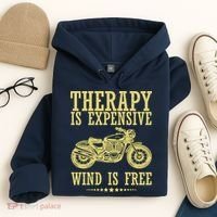 Therapy Is Expensive Wind Is Free Motorcycle Biker Hoodie thumb 4