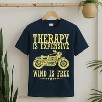 Therapy Is Expensive Wind Is Free Motorcycle Biker T-Shirt thumb 2