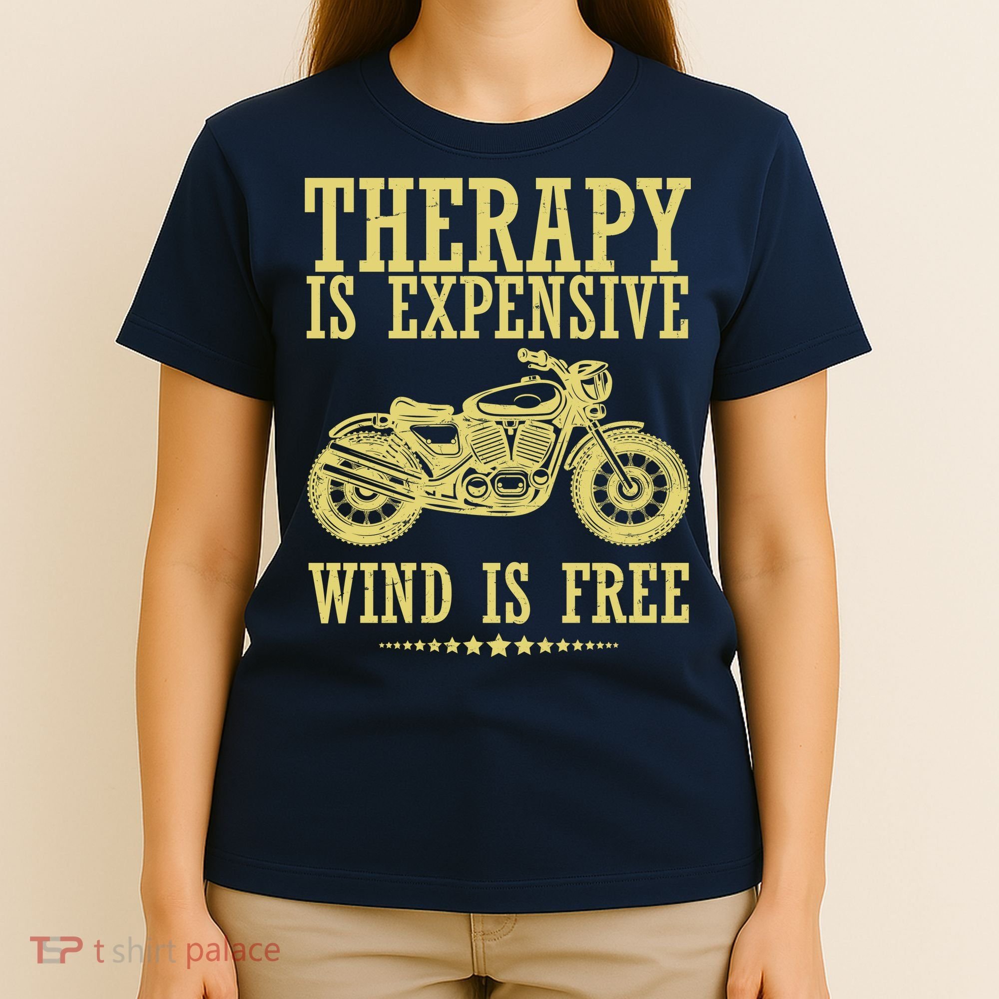 Therapy Is Expensive Wind Is Free Motorcycle Biker T-Shirt
