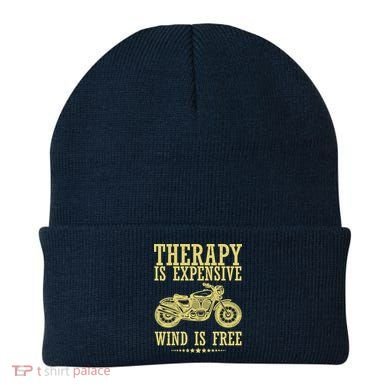 Therapy Is Expensive Wind Is Free Motorcycle Biker Beanie