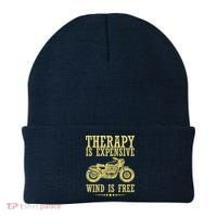 Therapy Is Expensive Wind Is Free Motorcycle Biker Beanie thumb 0