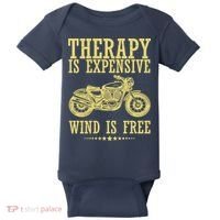 Therapy Is Expensive Wind Is Free Motorcycle Biker Baby Bodysuit thumb 0