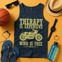Therapy Is Expensive Wind Is Free Motorcycle Biker Tank Top thumb 4
