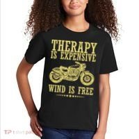 Therapy Is Expensive Wind Is Free Motorcycle Biker Kids T-Shirt thumb 2