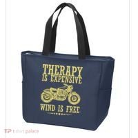 Therapy Is Expensive Wind Is Free Motorcycle Biker Tote Bag thumb 3