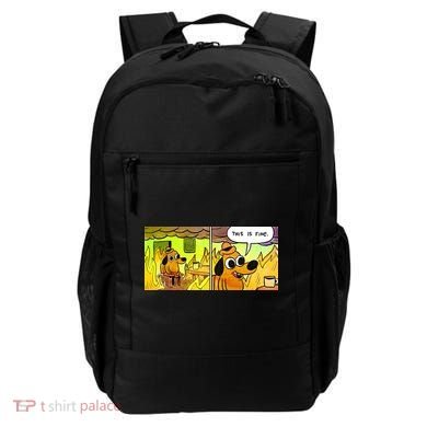 This Is Fine Meme Shirt Backpack