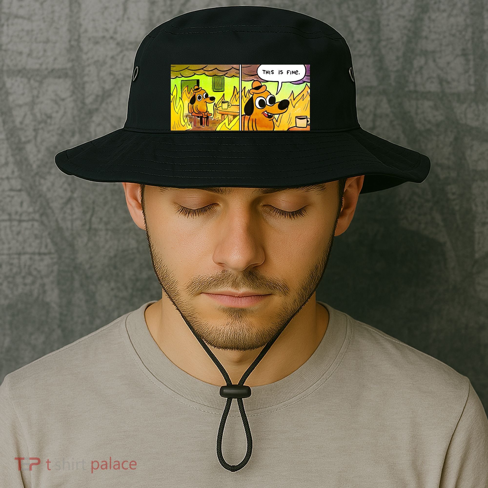 This Is Fine Meme Shirt Bucket Hat
