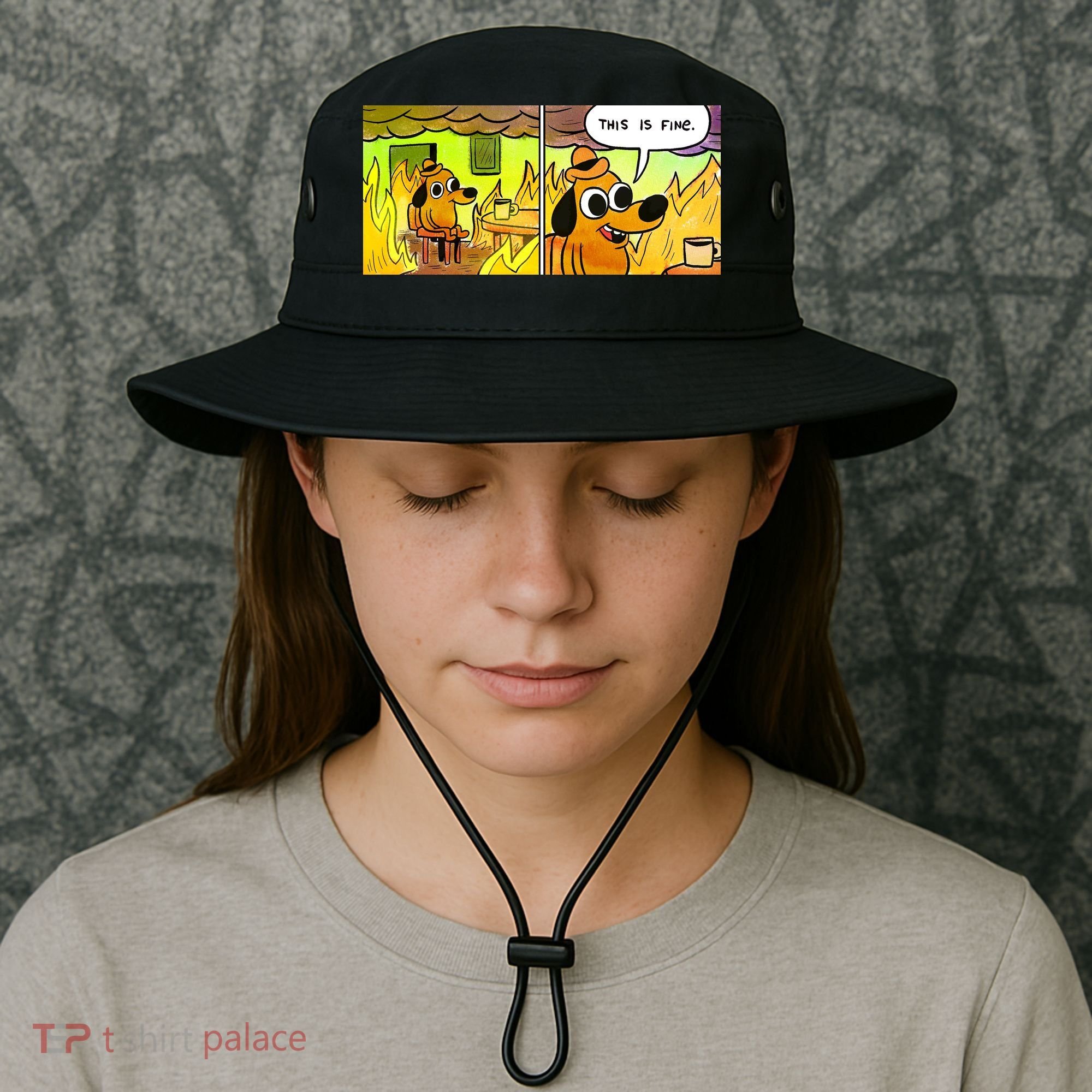 This Is Fine Meme Shirt Bucket Hat