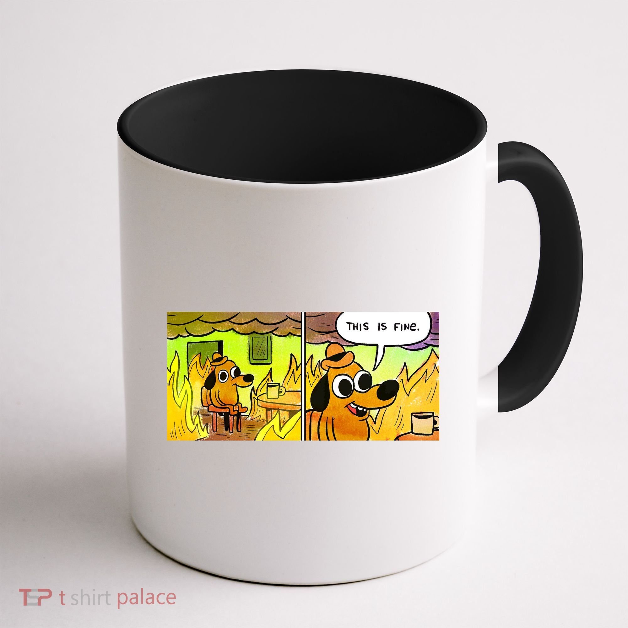 This Is Fine Meme Shirt Coffee Mug