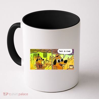 This Is Fine Meme Shirt Coffee Mug