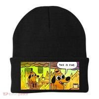 This Is Fine Meme Shirt Beanie thumb 0