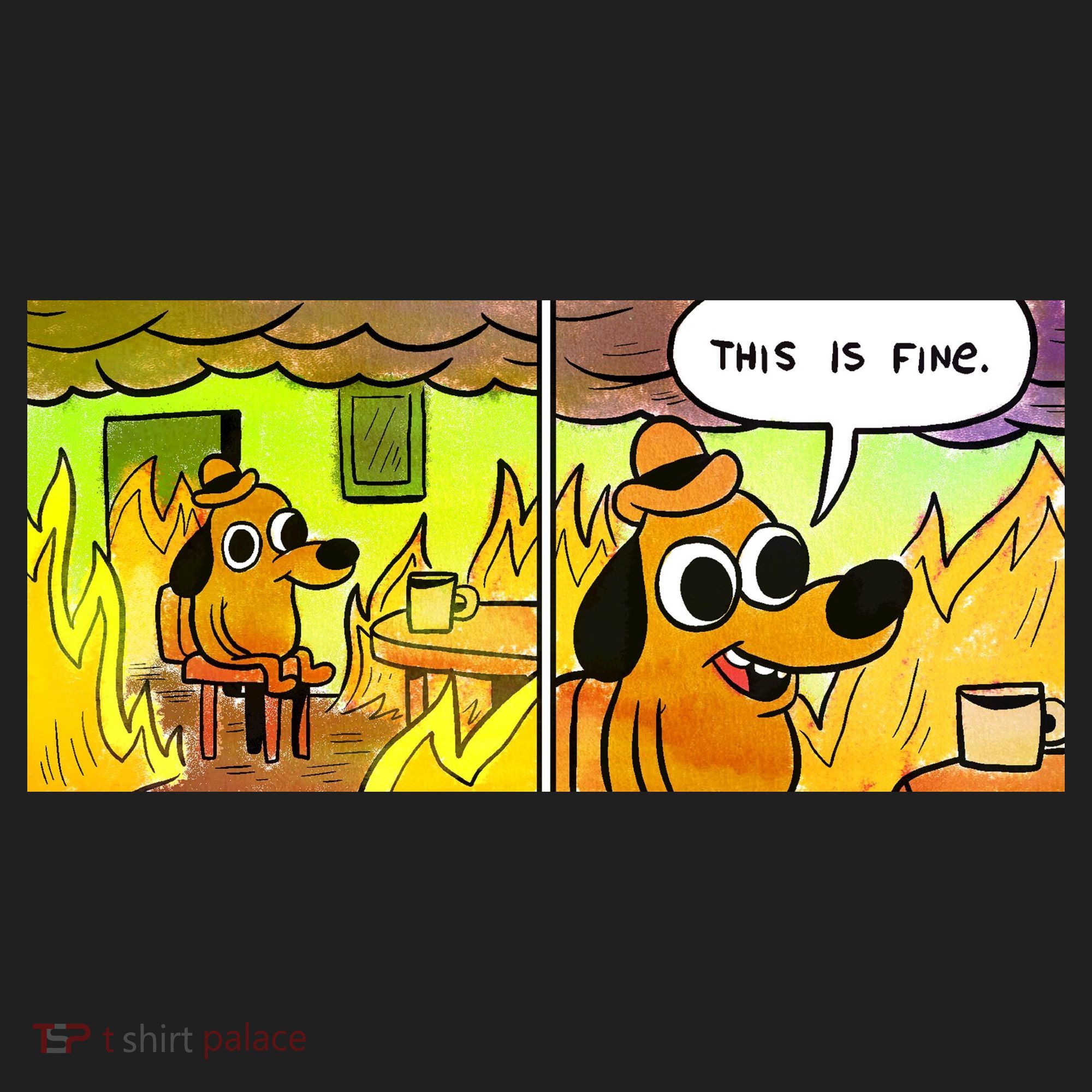 This Is Fine Meme Shirt Beanie
