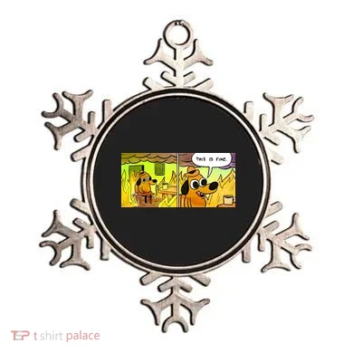 This Is Fine Meme Shirt Ornament