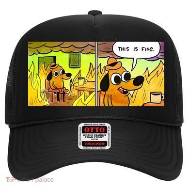 This Is Fine Meme Shirt Hat