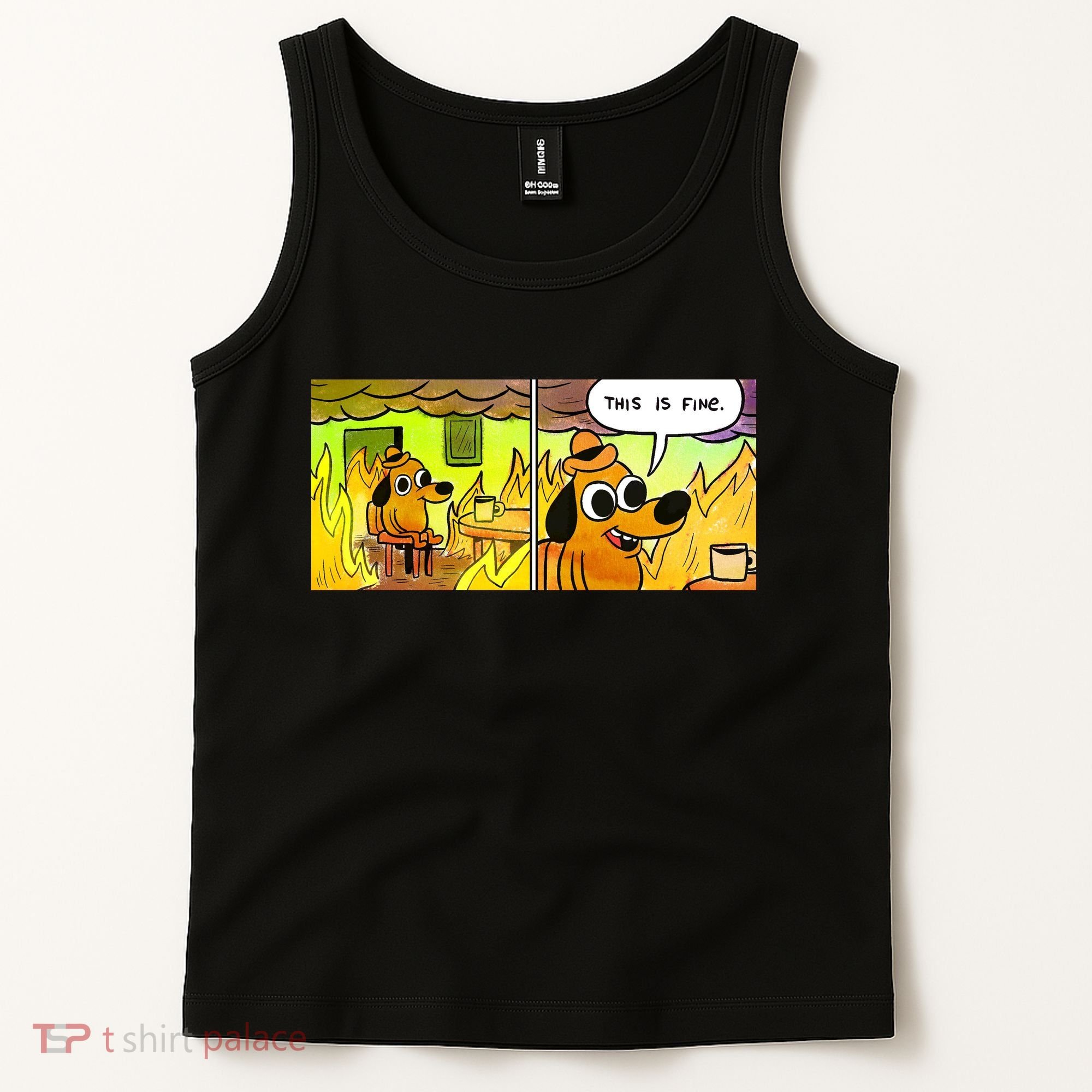 This Is Fine Meme Shirt Tank Top