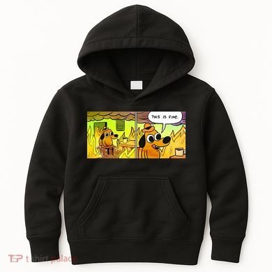 This Is Fine Meme Shirt Kids Hoodie