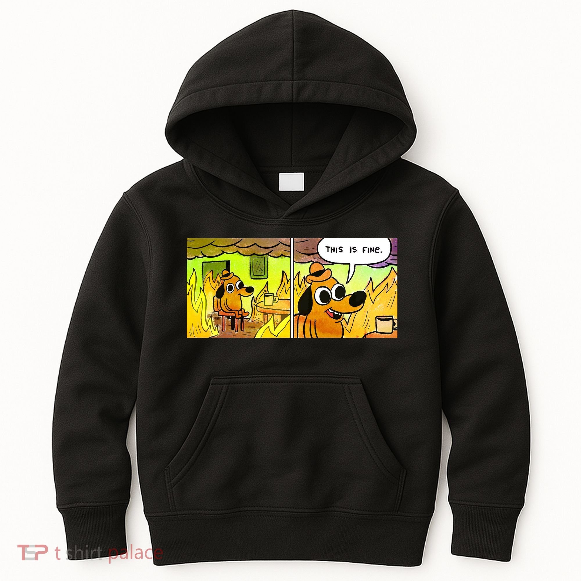 This Is Fine Meme Shirt Kids Hoodie