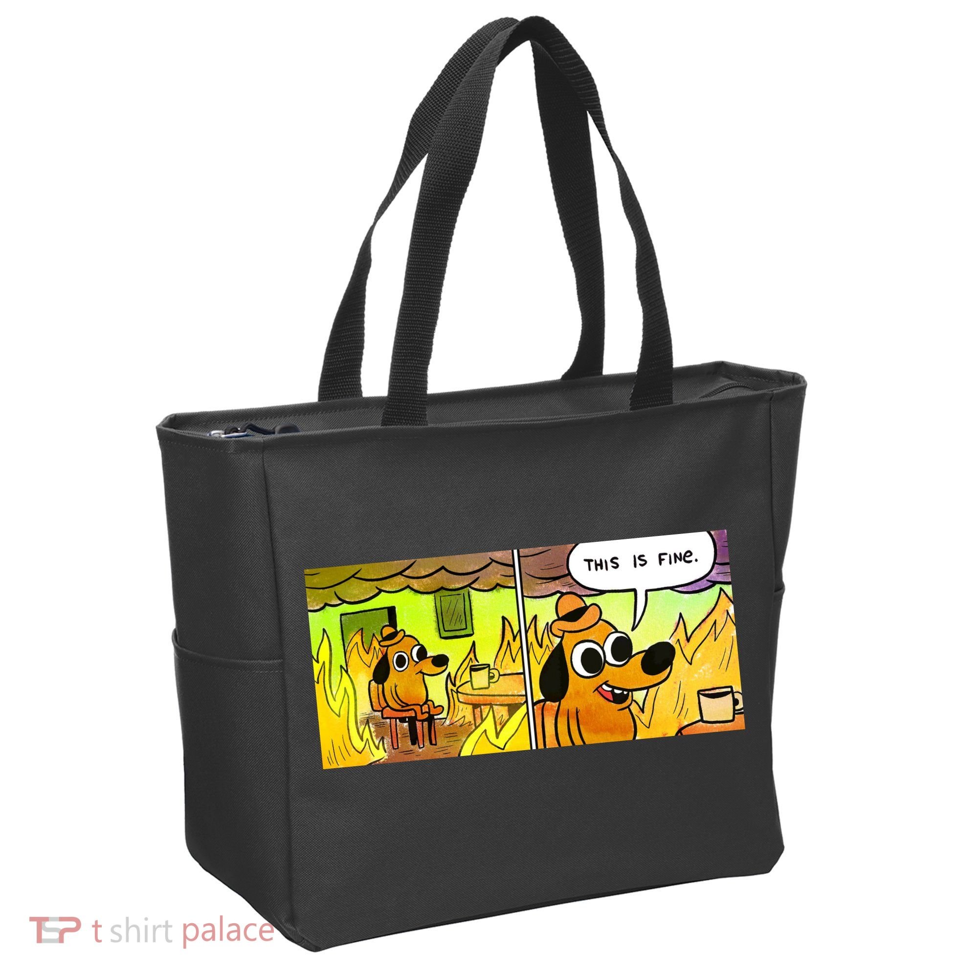 This Is Fine Meme Shirt Tote Bag