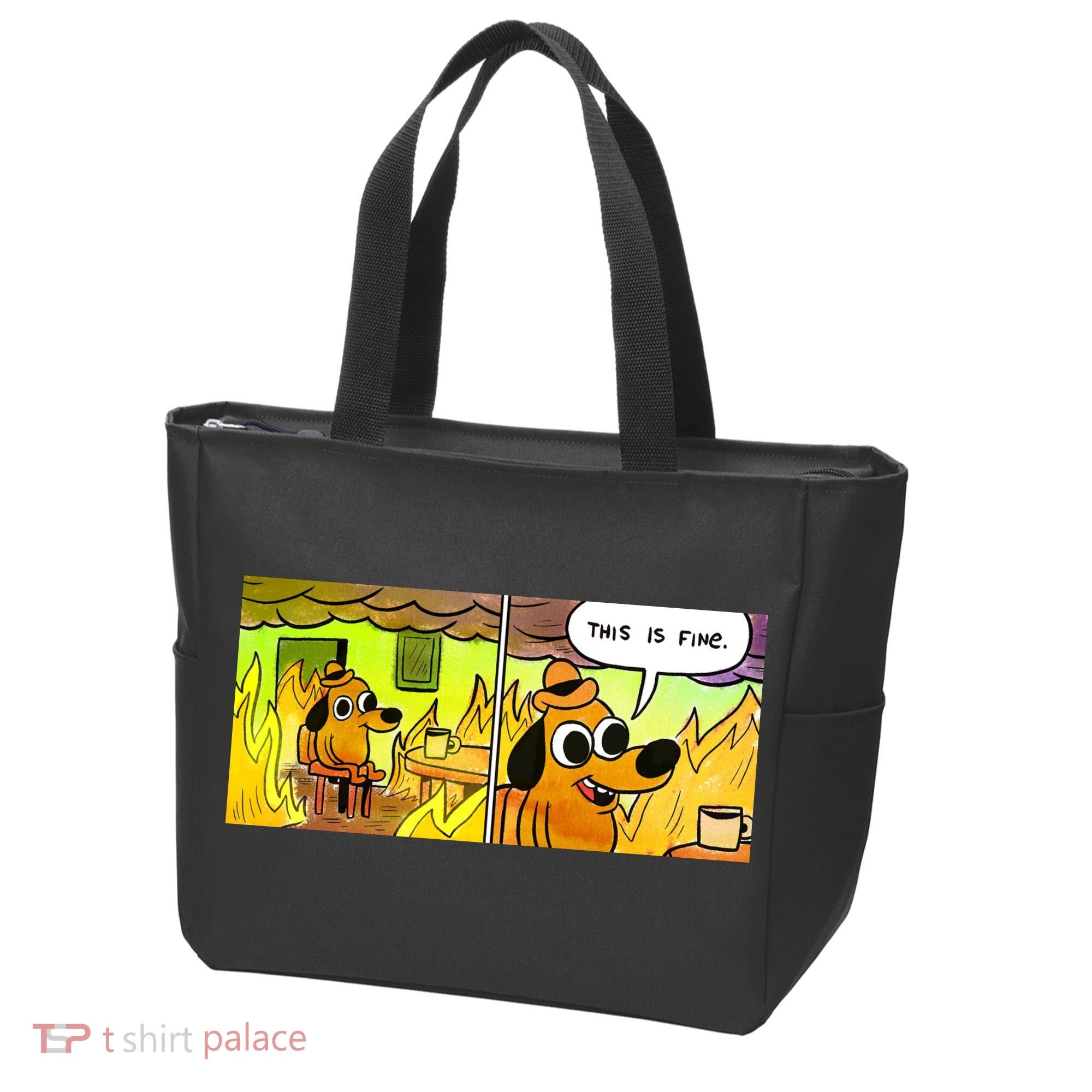 This Is Fine Meme Shirt Tote Bag