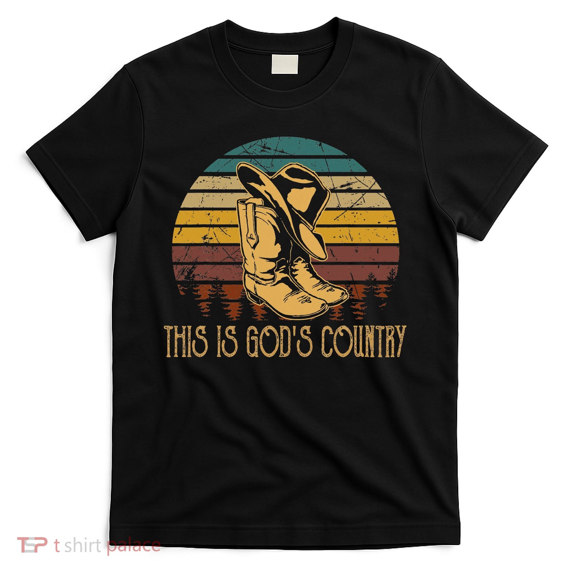 This Is God S Country Vintage Art Cowboy Boots And Hat West T-Shirt