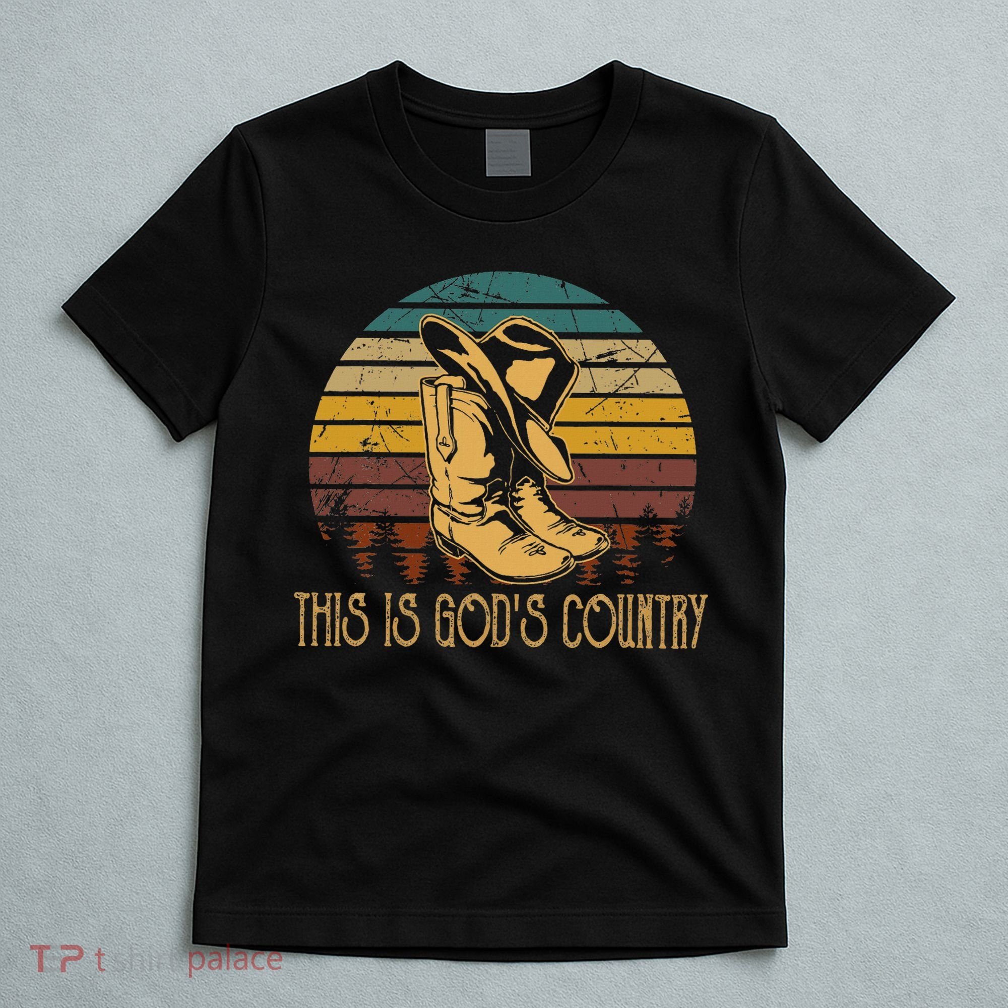 This Is God S Country Vintage Art Cowboy Boots And Hat West T-Shirt